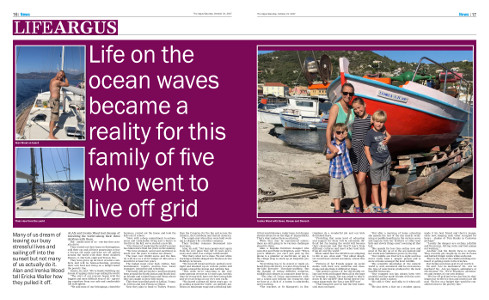 Life on the ocean waves became a reality for this family of five who went to live off grid